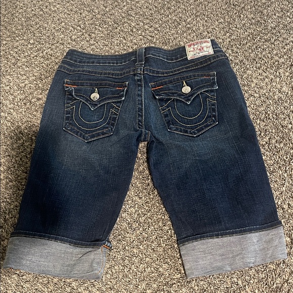 True Religion Dark Blue Cropped Jeans - Picture 2 of 3